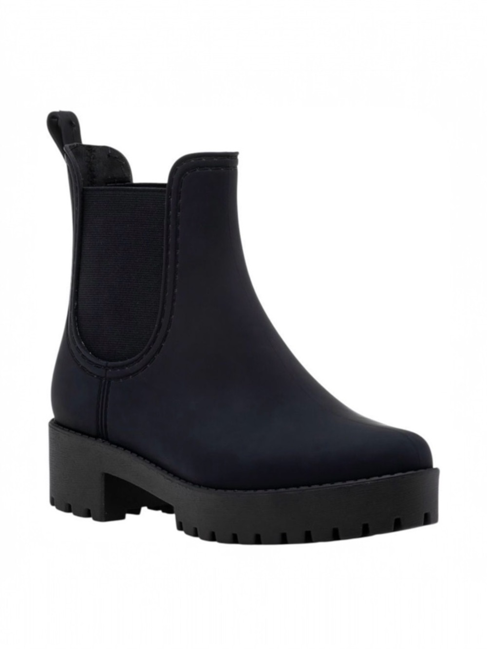 Jeffrey Campbell Womens Matte Black Chunky Platform Chelsea Rain Boot Size 11